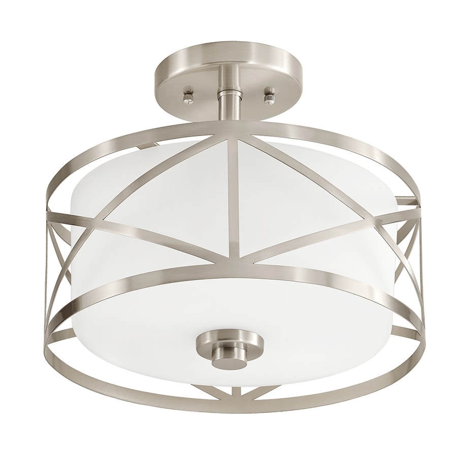 Kichler Edenbrook 11 38 In W Brushed Nickel Etched Glass Semi Flush   737995381776 