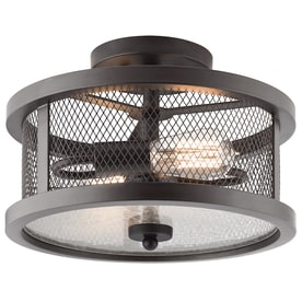 Kichler Saybridge 13 In W Bronze Metal Semi Flush Mount Light Deal Kichler Saybridge 13 In W Bronze Metal Semi Flush Mount Light