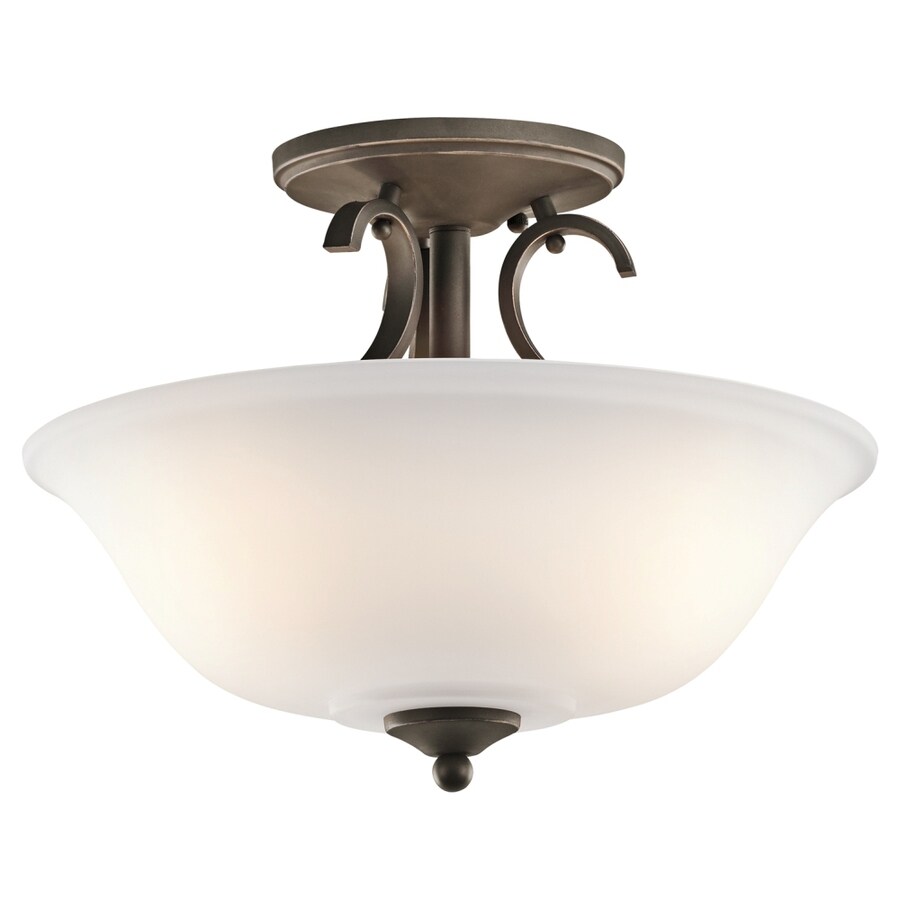 Portfolio 1-Light 15.5-in Olde Bronze Flush Mount Light in the Exterior ...