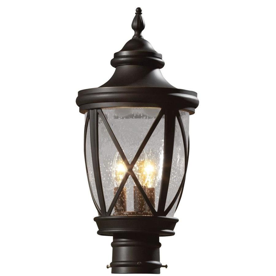 Allen + roth Castine 180-Watt 19.5-in Rubbed Bronze Traditional Post