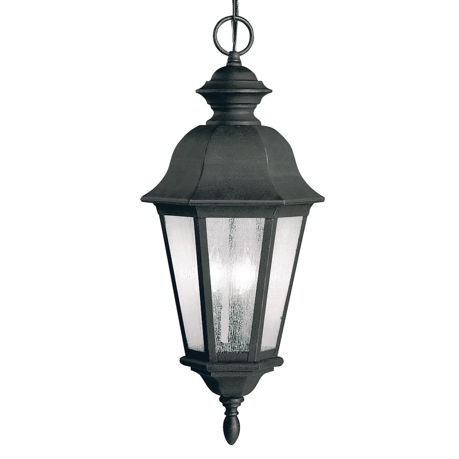 Portfolio Cadiz 24.5-in Distressed Black Outdoor Pendant Light at Lowes.com