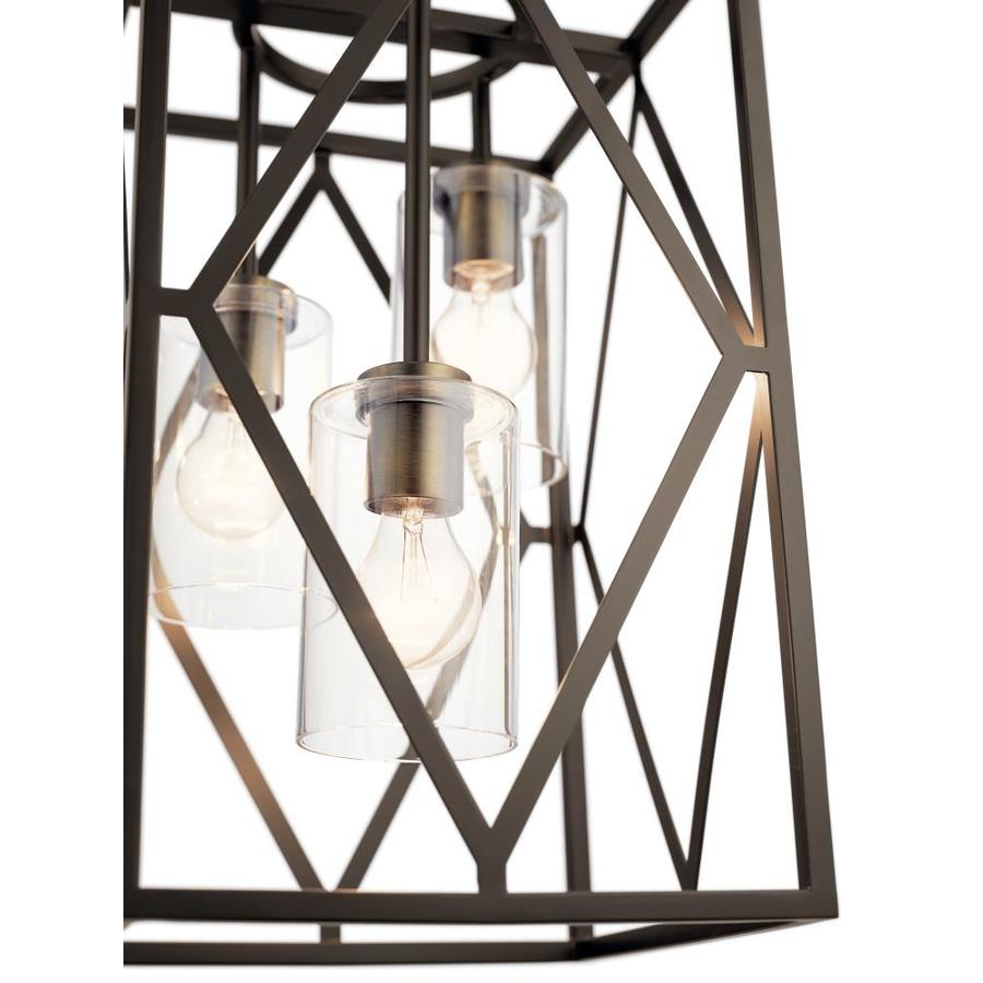 Kichler Solander Olde Bronze Transitional Clear Glass Geometric Pendant ...