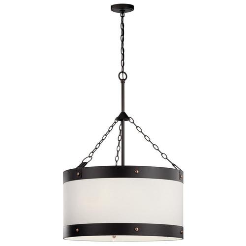 Kichler Rayleigh Olde Bronze Farmhouse Drum Pendant Light ...