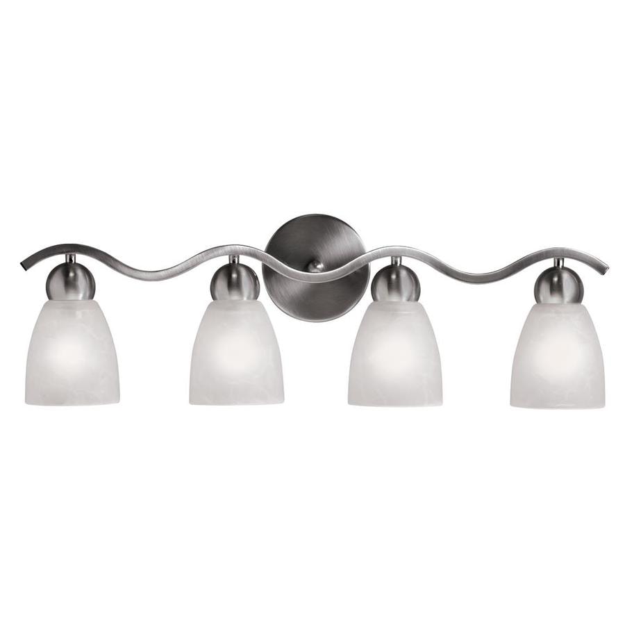 Shop Portfolio Paces 4Light 26.36in Brushed Nickel Cone Vanity Light at Lowes.com