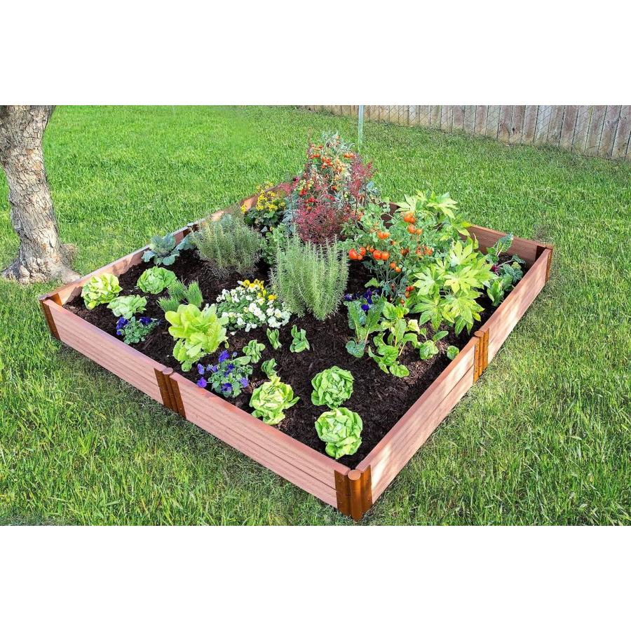 Frame It All 96in W x 96in L x 11in H Brown Composite Raised Garden