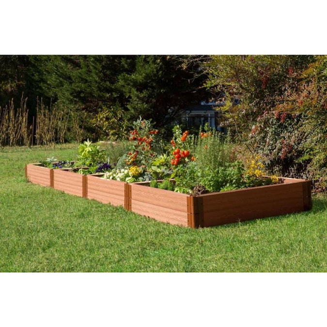 Frame It All 48-in W x 192-in L x 11-in H Brown Raised Garden Bed in