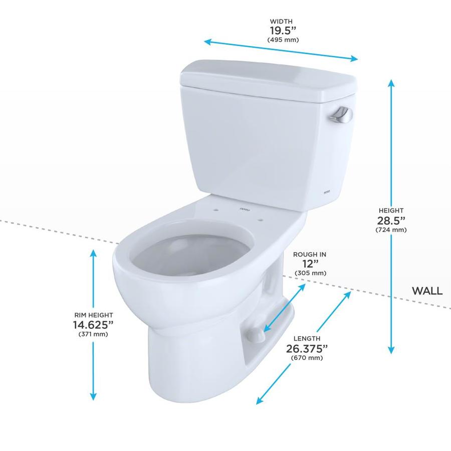 TOTO Drake Colonial White Round Standard Height 2-Piece Toilet 12-in ...