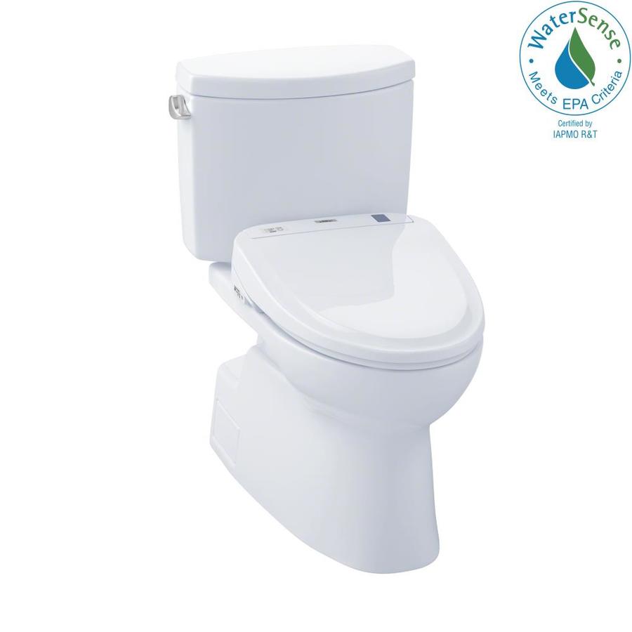 Toto Connect Cotton White Watersense Elongated Chair Height 2 Piece Toilet 12 In Rough In Size With Bidet Ada Compliant In The Toilets Department At Lowes Com