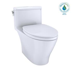 TOTO&reg; Nexus&reg; One-Piece Elongated 1.28 GPF Universal Height Toilet with CEFIONTECT&reg; and SS124 SoftClose Seat, WASHLET&reg;+ Ready, Cotton White - MS642124CEFG#01