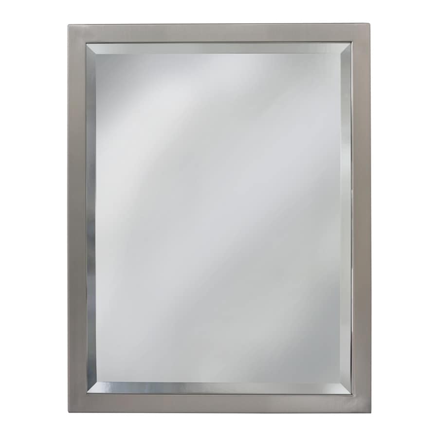 Allen Roth 24 In Brush Nickel Rectangular Bathroom Mirror At Lowes Com   740302062862 