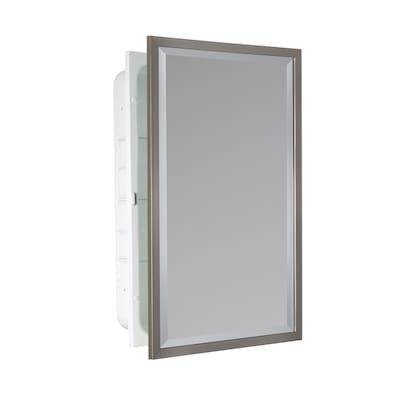 allen + roth 16-in x 26-in rectangle recessed mirrored