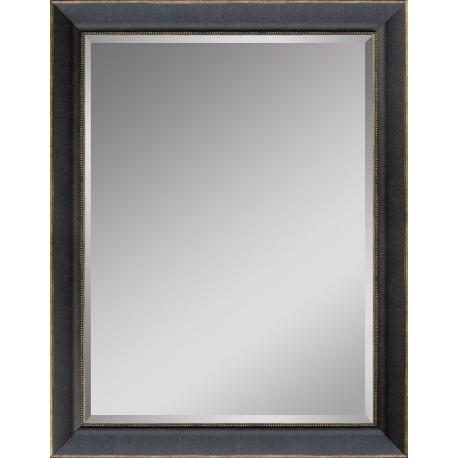 Style Selections Distressed Black Rectangle Framed Wall Mirror at Lowes.com