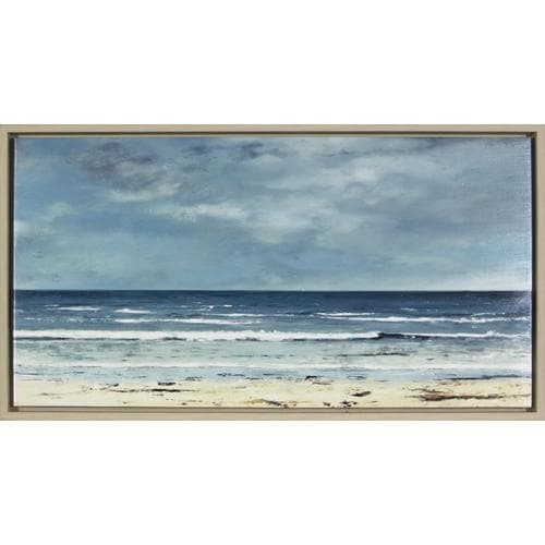 Light Brown Plastic Framed 24 In H X 44 In W Coastal Canvas Print In