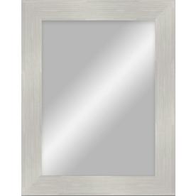 48-in L x 38-in W White Woodgrain Beveled Wall Mirror