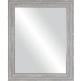 33-in L x 27-in W Grey Woodgrain Beveled Wall Mirror