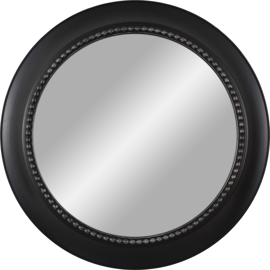 30-in L x 30-in W Black Polished Round Wall Mirror at Lowes.com