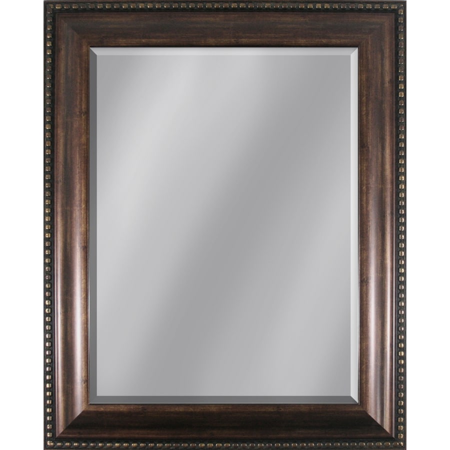 Style Selections 33.86-in L x 27.95-in W Copper Beveled Wall Mirror at ...