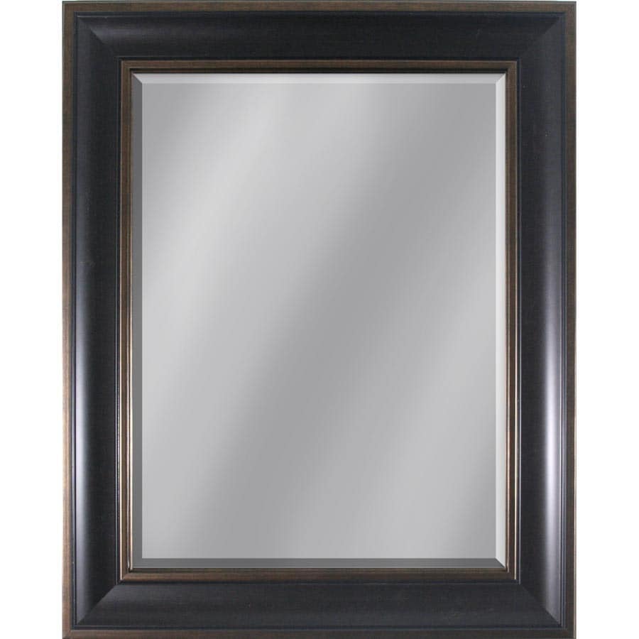 Style Selections Dark Brown Rectangle Framed Wall Mirror In The Mirrors Department At Lowes Com