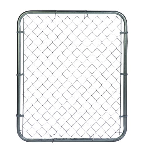 4ft H x 4ft W Galvanized Steel Chain Link Fence Gate in the Chain