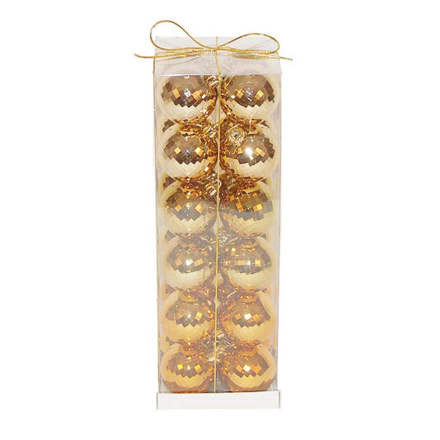 Holiday Living 709170-203 24-Pack Gold Plastic Disco Ball Ornament Set