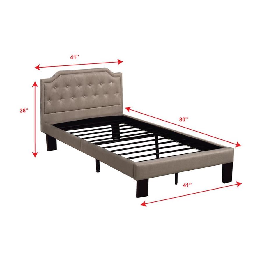 Poundex Tan Twin Tufted Bed in the Beds department at Lowes.com