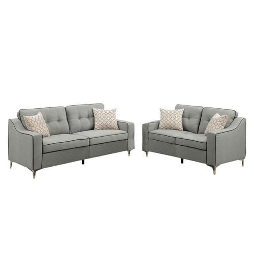Poundex 2 Piece Masacci Light Grey Living Room Set At Lowes Com Light Grey Living Room Set At Lowes Com