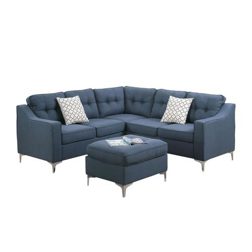 Poundex 4-Piece Effie Navy Living Room Set in the Living Room Sets ...