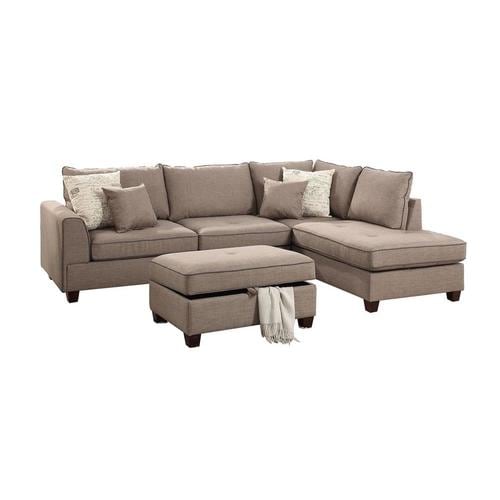 Poundex 3-Piece Rianne Mocha Living Room Set in the Living Room Sets ...