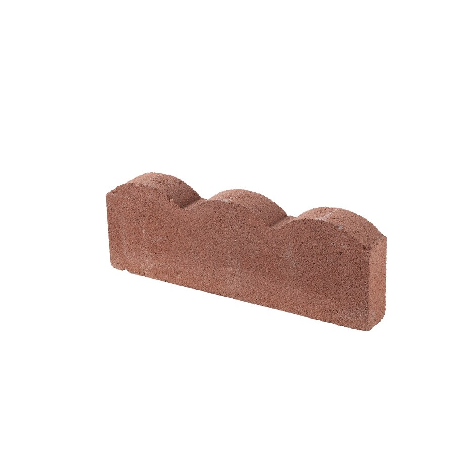 Scalloped 2-in L X 16-in W X 6-in H Red Concrete Straight Edging Stone 