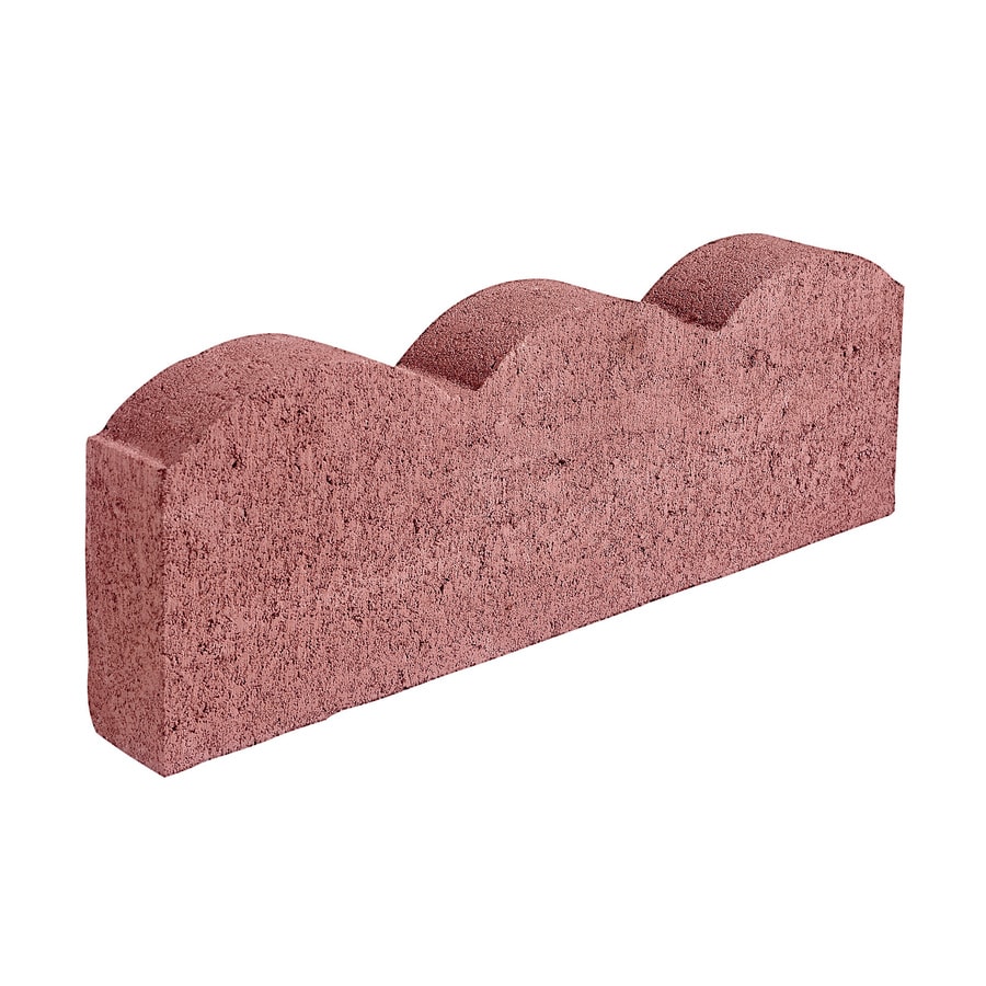 Scalloped 2-in L X 16-in W X 6-in H Red Concrete Straight Edging Stone ...