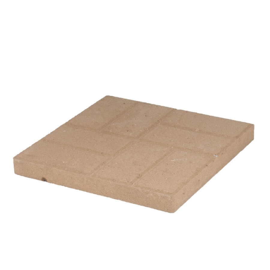 Brickface Tan Concrete Patio Stone Common 16 In X 16 In Actual