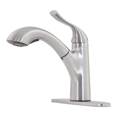 Novatto Best Value Brushed Nickel 1 Handle Pull Out Kitchen Faucet