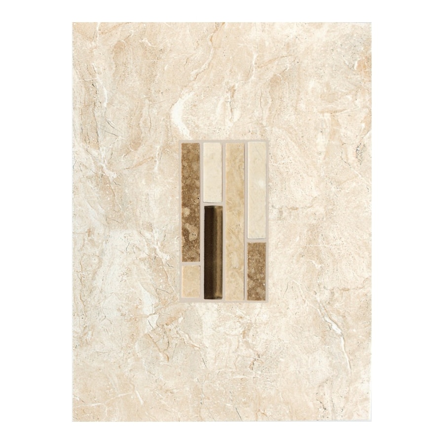 American Olean TN85912DECO1P2 Torre Venato Crema Ceramic Listello Tile (Common: 9-in x 12-in; Actual: 8.93-in x 11.81-in)