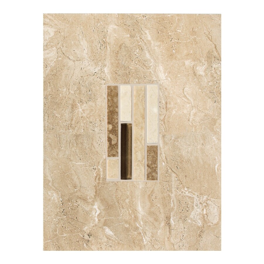 American Olean TN86912DECO1P2 Torre Venato Sabbia Ceramic Listello Tile (Common: 9-in x 12-in; Actual: 8.93-in x 11.81-in)