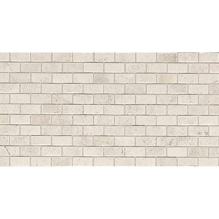 American Olean CR8021BWMS1P2 Costa Rei 12-Pack Pietre Bianca Glazed Ceramic Uniform Squares Tile