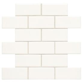 American Olean Tile At Lowes American Olean Starting Line White Gloss Ceramic Brick Mosaic Wall Tile Common 12