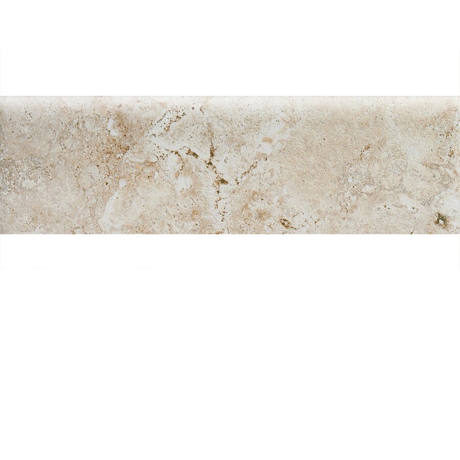 American Olean Bordeaux Creme Ceramic Bullnose Tile Common