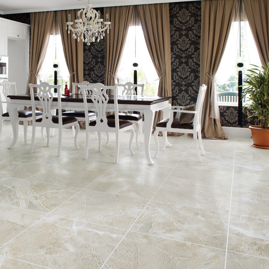American Olean Mirasol 4Pack Silver Marble Glazed Porcelain Tile at