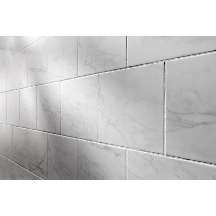 American Olean Carrara White 9-in x 12-in Glazed Ceramic Wall Tile in ...