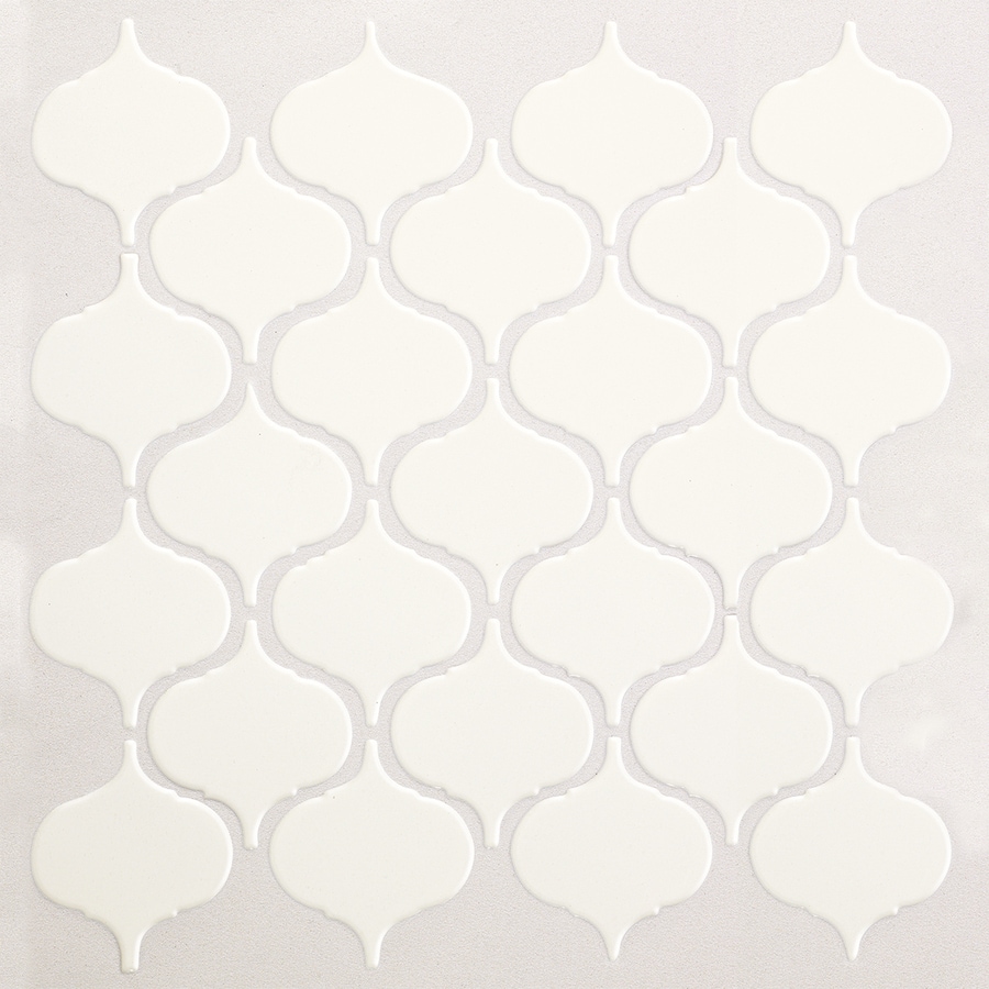 white lantern tile backsplash