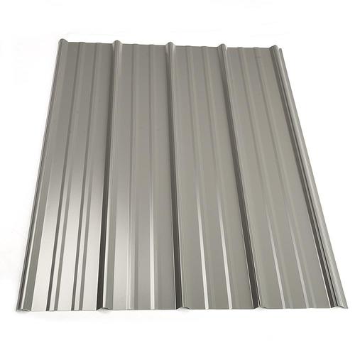 Metal Sales 3-ft x 12-ft Ribbed Ash Grey Steel Roof Panel in the Roof ...