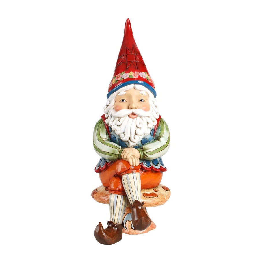 Jim Shore 12-in H Gnome On Mushroom Garden Statue at Lowes.com