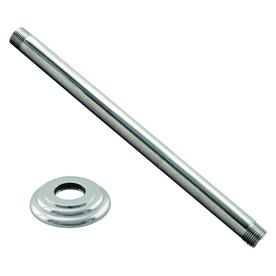 Westbrass D3612A-26 1/2" IPS x 12" Round Ceiling Mount Shower Arm with Flange, Polished Chrome