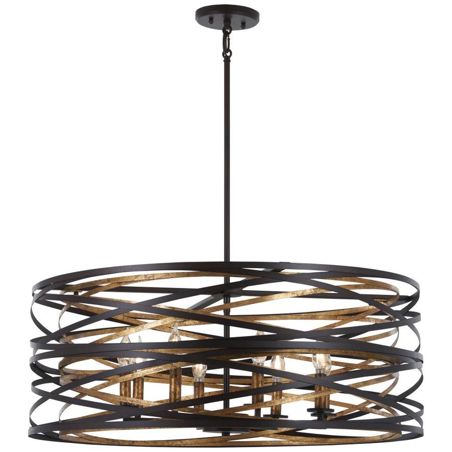 Minka Lavery Vortic Flow 8 Light Pendant Dark Bronze with Mosaic