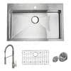 Giagni Trattoria 33-in x 22-in Stainless Steel Single-Basin Drop-in or ...