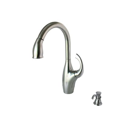 Aquasource Stainless Steel 1 Handle Pull Down Kitchen Faucet At