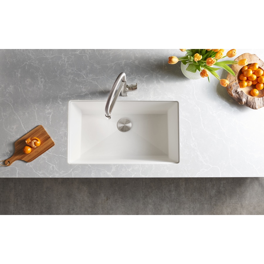 white single basin kitchen sink