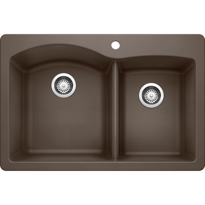 Blanco Double Bowl Composite Granite Kitchen Sink At Lowes Com