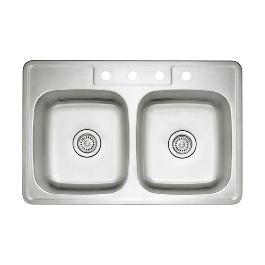 shop blanco spex ii 22 in x 33 in refined brushed double basin