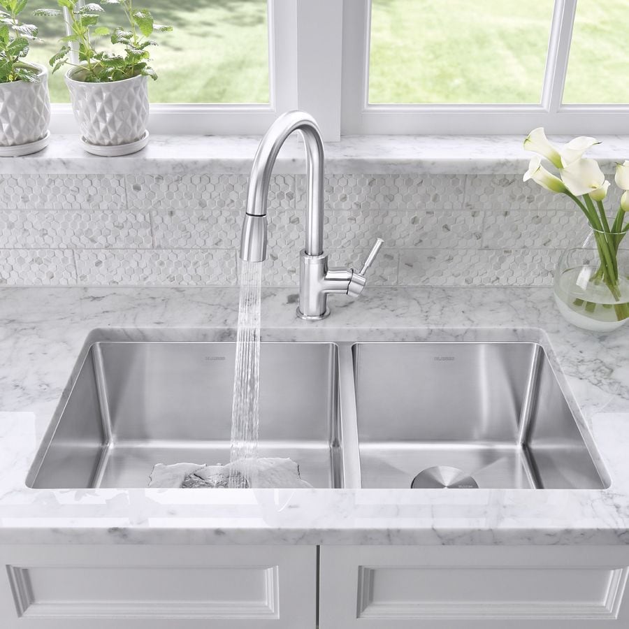 Blanco Quatrus 33 In X 18 Satin Double Basin Stainless Steel Blanco Quatrus 33 In X 18 Satin Double Basin Stainless Steel Undermount